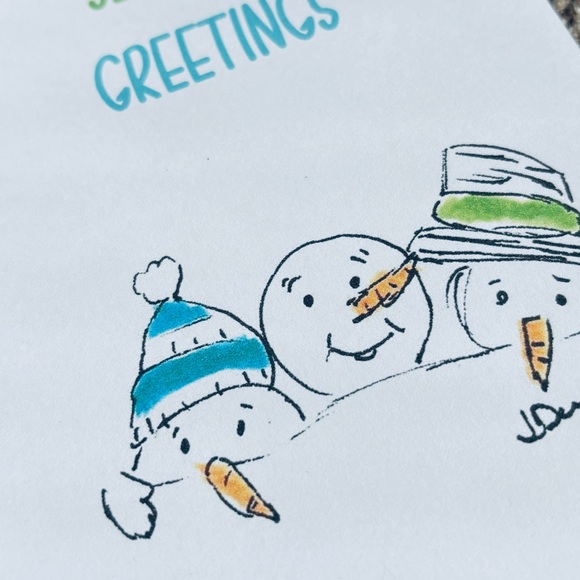 Set of 12 Snowman Watercolor Christmas Cards - Picture 2 of 2